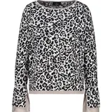 Monari Rundhalspullover Sweatshirt Leo-Print Grau 42