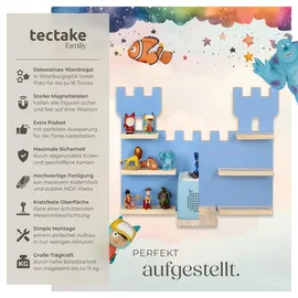 Tectake tectake® Wandregal, für bis zu 16 Tonies, abgerundete Ecken, 56 x 15,5 x 43 cm, unsichtbare Aufhängung