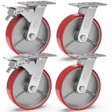 GBL 4x Schwerlastrollen 150mm - 1280kg Lastrollen - 4er Set Möbelrollen Groß Werkbank Rollen Schwerlasträder - 4 Industrierollen Lenkrollen Schwerlast - Bockrollen Schwerlast