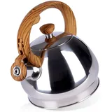ORION Wasserkessel Induktion - Edelstahl Teekessel 1,8L - Flötenkessel für Gasherd Induktionsherd - Sicheres Knopf-Öffnen - Ergonomischer Griff - Modernes Design für Traditionelle & Moderne Küchen