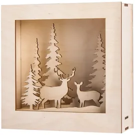 Rayher Holzbausatz 3D-Motivrahmen Winterland beige
