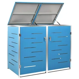vidaXL Mülltonnenbox für 2 Tonnen 138 x 77,5 x 115,5 cm blau