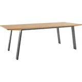 OTTO products Esstisch »Flemming«, Massivholz Eiche, 175 cm oder 225 cm, elegant gewölbte Tischplatte, beige