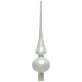 Kaemingk Christbaumspitze Glas 26cm winterweiß matt