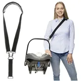 Reer 85021 Clip&Go Carry Tragegurt für Baby-Schalen, universell, ergonomisch, Schwarz