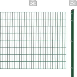 Doppelstabmattenzaun ARVOTEC "EXCLUSIVE 163 zum Einbetonieren", grün (dunkelgrün), H:163cm, Stahl, Kunststoff, Zaunelemente, Zaunhöhe 163 cm, Zaunlänge 2 - 60 m