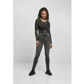 URBAN CLASSICS Body Lace Longsleeve Schwarz M
