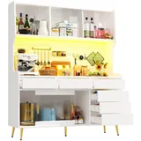Okwish Hochschrank 145 x 39 x 171 cm Weiß