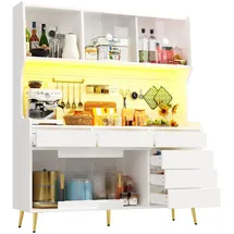 Okwish Hochschrank 145 x 39 x 171 cm Weiß