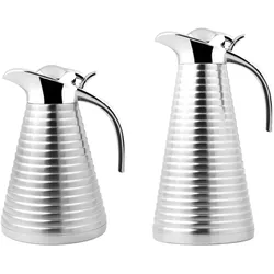 2er Set Thermoskanne 1L + 1,5L Isolierkanne Teekanne Thermosflasche Kaffeekanne