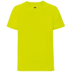 Fruit of the Loom Performance T Kids Kinder T-Shirt Sport Shirt Fitness NEU, zitronengelb, 104