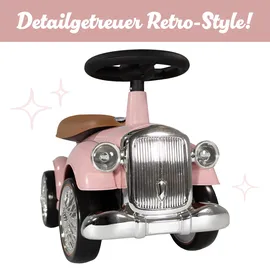 Lemodo Rutschauto Kinderauto im Retrodesign Pink
