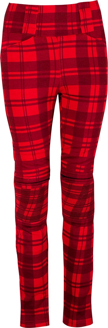 Rusty Stitches Claudia V2 Chequered, leggings femmes - Rouge/Noir - 36