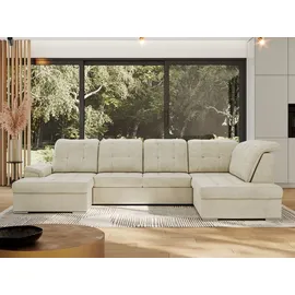 MKS Meble Eckcouch Samt U-Form 3-Sitzer Beige