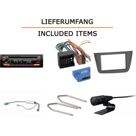 JUST SOUND best choice for caraudio Autoradio Einbaupaket JVC KD-DB922BT passend für Seat Altea + Lenkradfernbedienung Schwarz | Bluetooth Telefonieren Audiostreaming