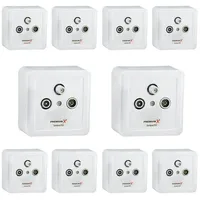 PremiumX 10x PremiumX PX3 Antennendose 3-Fach Enddose Antennen-Dose Einzel