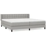 vidaXL Boxspringbett mit Matratze Hellgrau 200x200 cm Stoff