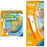 Ravensburger tiptoi® Spiel 00107 - Der interaktive Wissens-Globus - Lern-Globus für Kinder ab 7 Jahren, für 1-4 Spieler & tiptoi® Stift 00110 - Das spielerische Lernsystem