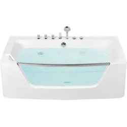 Whirlpool Badewanne weiß rechteckig 170 x 85 cm BARRANCA