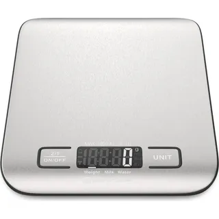 GENTOR Küchenwaage digital, 5 kg elektronische Kochwaage für Zuhause und Küche mit LCD-Display & Tare Funktion – Edelstahl Küchenwaage Kochen Backen Haushalt – Digitale Küchenwaage ultradünn