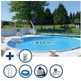 SUMMER FUN Stahlwandpool Set 420 x 150 cm inkl. Sandfilteranlage