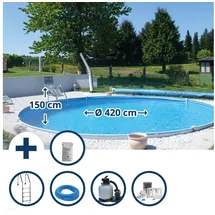 SUMMER FUN Stahlwandpool Set 420 x 150 cm inkl. Sandfilteranlage