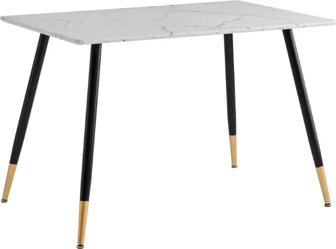 Urban Meuble Rechteckiger Esszimmertisch in Weiß mit Marmoroptik, 110x70cm