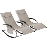 Tectake Taya Sonnenliege 200 x 58 x 55 cm Beige