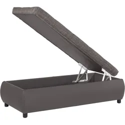 Hocker TRENDS BY HG "Pool", schwarz (anthrazit, pepper), B:136cm H:40cm T:70cm, Primabelle-Microfaser/Struktur, Softlux-Kunstleder/ Struktur, Hocker, Hocker mit Stauraum Polsterhocker, wahlweise mit Stauraum