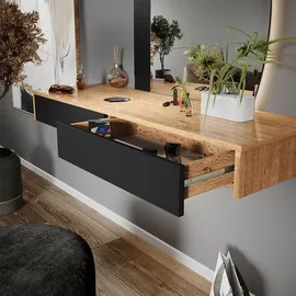 Vicco Schminktisch Melisa Schwarz 120 cm mit 2 Schubladen