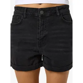 Noisy May Jeansshorts NOISY MAY "NMMONI HW DNM SHORTS AZ360BL NOOS", Damen, Gr. M (38), N-Gr, schwarz (schwarz denim), Denim/Jeans, Obermaterial: 99% Baumwolle, 1% Elasthan, unifarben, slim fit, Jeans Jeansshorts