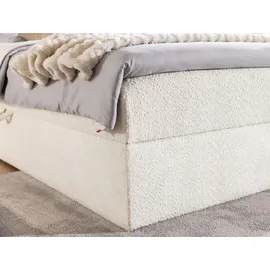 Fun Möbel Boxspringbett Schlafzimmerbett TORIBO PREMIUM 160x220cm Stoff Coral Dunkelbeige