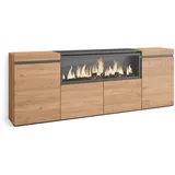 SKRAUT HOME Sideboard 208 x 75 x 35 cm Mehrfarbig / Eiche