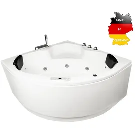 Basera Maui Classic Eck-Whirlpoolbadewanne 130 x 130 cm (Komplett-Set)