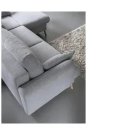 miuform Eckcouch Polyester 4-Sitzer Hellgrau