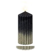 Lumineo LED Kerze 7 x 15 cm Schwarz / Warmweiß