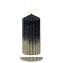 Lumineo LED Kerze 7 x 15 cm Schwarz / Warmweiß
