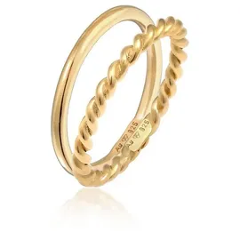 Elli Elli Ring Basic Twisted 2er Set 925 Silber Ringe Damen