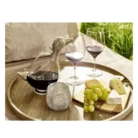 Edzard Dekantierente Dekanter Rotwein Karaffe in Entenform Daisy, Höhe 26 cm, Inhalt 0,9 Liter, edel versilberte Elemente, mit Ausgießer