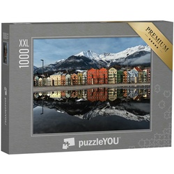 puzzleYOU Puzzle Puzzle 1000 Teile XXL „Wasserspiegelung der bunten Häuser von Innsbruc, 1000 Puzzleteile, puzzleYOU-Kollektionen Tirol, Innsbruck