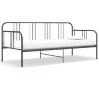 vidaXL Schlafsofa Bettgestell Grau Metall 90x200 cm