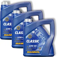 3x 4 Liter Mannol ÖL Classic 10W-40 Motorenöl passend für VW 502.00/505.00 API SN/SM/CF