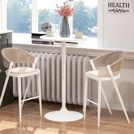 Homcom Bartisch Ø60 x 102 cm Weiß