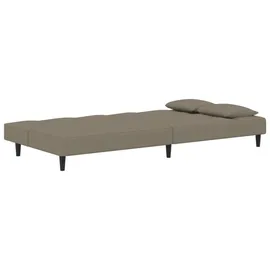 vidaXL Schlafsofa 2-Sitzer mit 2 Kissen Hellgrau Samt - Grau
