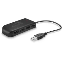 Speedlink SNAPPY EVO USB 2.0 Hub - Aktiver 7-Port Hub mit USB Anschluss für PC/Notebook/Laptop, schwarz