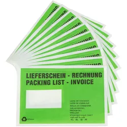 500 Lieferscheintaschen Dokumententaschen C5 Pergamin Papier bedruckt Adressfeld recyclebar