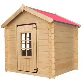 TIMBELA Spielhaus M570R-1 Rot/Natur