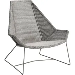 Cane-line Gartensessel Breeze Highback Rattan & Geflecht Grau Taupe