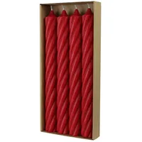 Richard Wenzel RUSTIC TWIST Stabkerzen 250 x 28 mm rot 4 St.