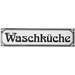 Elina Email Schilder Hinweisschild "Waschküche", (Emaille/Email)